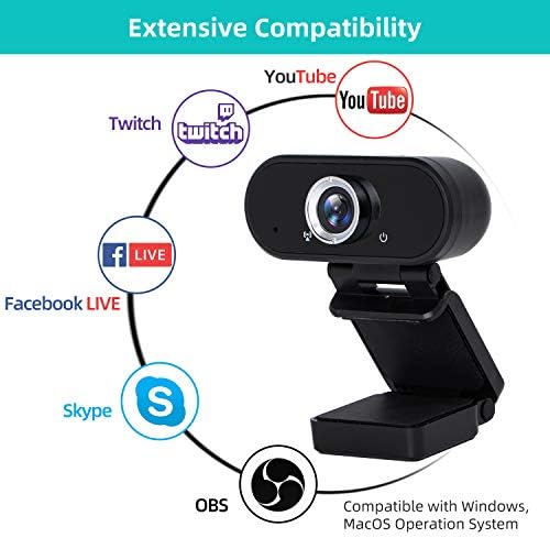 [Clear Than 1080P Webcam] 2K HD Компютърна уеб камера с микрофон и капак за Поверителност, SMONET USB Уеб камера за Стрийминг,