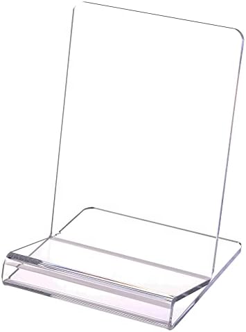 SANRUI Clear Acrylic Book Easel with 2.7 Flat Ledge Book Display Stand 7.87 W x 7.1 D x 9.8 H 2-Pack