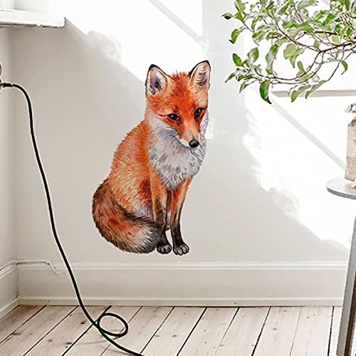 MEFOSS Creative 3D Fox Wall Decal Stickers Art - 10 × 17 - Peel and Stick Animal Fox Wall Decor Stickers Му за Детска