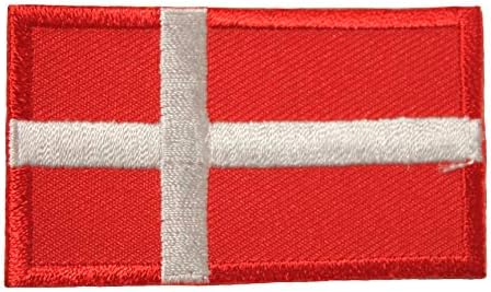 Флаг на страната Дания Малко Желязо на Пластира Гребен Икона 1.5 X 2.5 Инча на Нова
