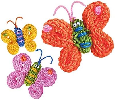 4M French Knit Butterfly Комплект от Little Занаятите Kids е Специално разработена макара за плетене Позволява на децата