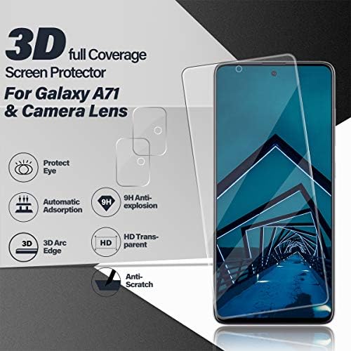 Galaxy A71 Screen Protector by BIGFACE, [2 Pack] Premium HD Clear Tempered Glass, Case Friendly, Твърдост 9H, 3D Touch Accuracy, Против-Bubble Film for Samsung Galaxy A71