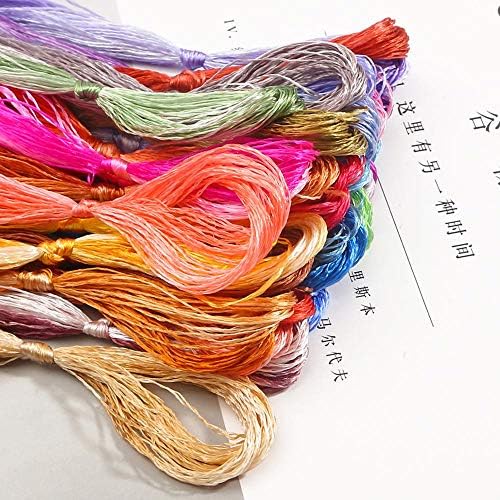 CHEN Store - 20m/pcs Natural Silk Thread Multicolors Embroidered Line Бродерия ръчна бродерия Spiraea Floss САМ Tools