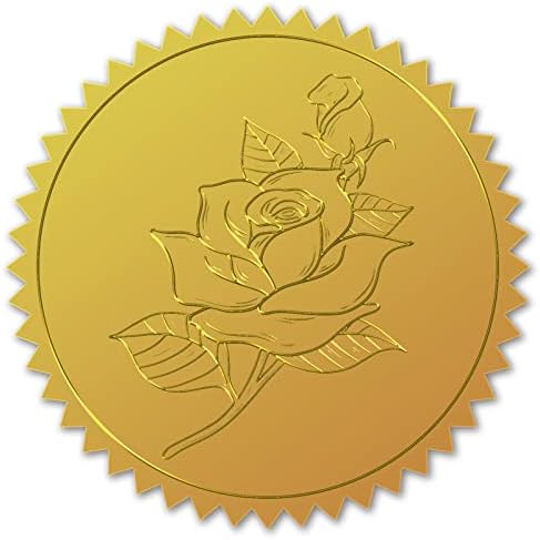 CRASPIRE 100шт позлата сертификат за уплътняване на Роза, отпечатан златен сертификат за запечатване на 2 кръгли релефни