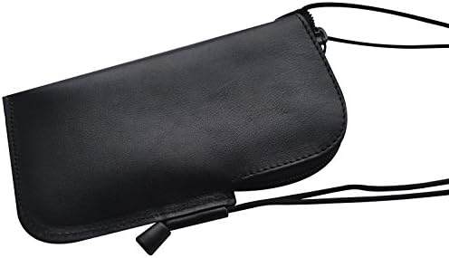 Samsung Galaxy J3 (2017) Черен Бича Кожа Мини Чанта за Носене Мек Калъф На лигавицата Ръкав Обвивка