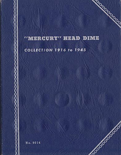 1916-1945 включително употребявани Liberty Меркурий Head Dime Whitman No 9014 МОНЕТА; АЛБУМ, твърда ПОДВЪРЗИЯ, ДЪСКА,