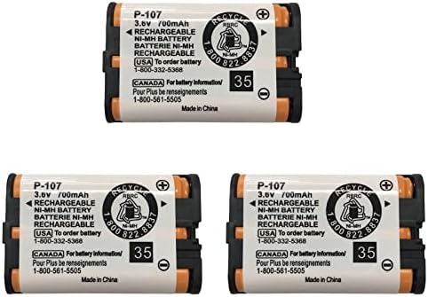 3.6 v 700mAh HHR-P107 Акумулаторна батерия на телефона, Съвместим с Panasonic HHR-P107 HHRP107 HHR-P107A HHRP107A Безжичен телефон (опаковка от 2) BAOBIAN