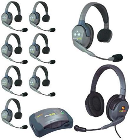 Eartec HUB9SMXD Ultralite ХЪБ 9 Person Headset System с 8 ULSR, 1 Max 4G Двойна