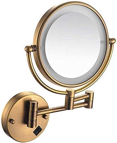 Nhlzj Чисто и ярко Огледало за бръснене за Баня Стенни, 8-инчов USB зареждане с led подсветка и 1x/3x увеличение Суета