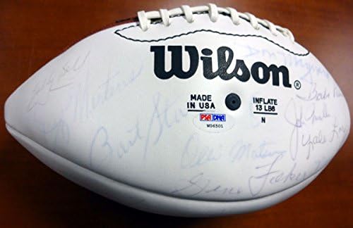 Зала на славата и възпитаници на Мулти подписан футбол с автограф от 29 Надписи, включително и Джони Унитаса и Барт Starr PSA/DNA #W06501