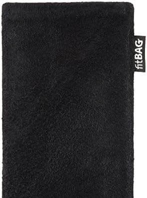 fitBAG Fusion Black/Черен Обичай ръкав за ZTE Blade G Lux. Торбичка Nappa/Suede Leather Mix с вградена Подплата от микрофибър