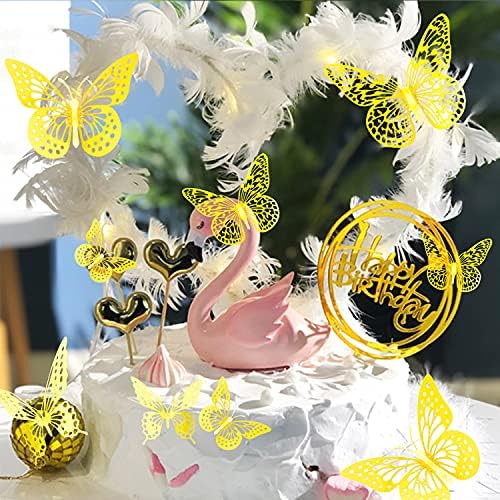 Dropower 36pcs 3D Butterfly Wall Decor 3 Size Butterfly Wall Stickers Butterfly Decals for Kids Baby Girls Room Bedroom