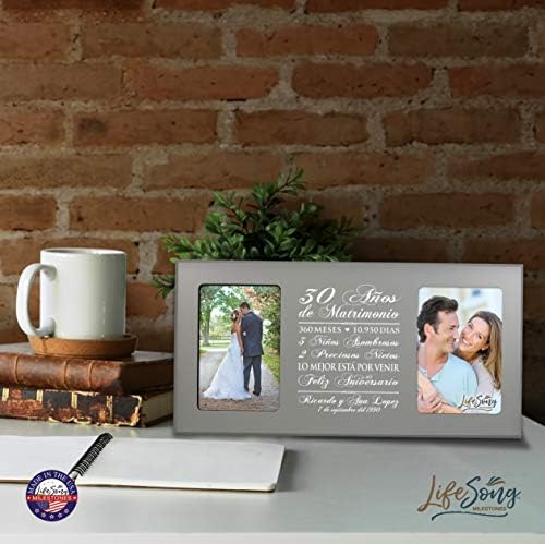 LifeSong Milestones Персонални 30 - ата Годишнина на Фоторамка Брак Спомен с испански Стих-Тридесет Години Сватбен Подарък