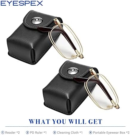 2 Опаковки Очила За Четене Синя Светлина, Компактни Сгъваеми Четци За Мъже И Жени, Сгъваеми Компютърни Очила Калъф За Четене В Пакет