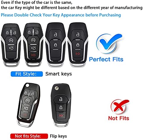QBUC за Ford Key fob Cover,TPU Car Key Case Protector with Keychain е Съвместим с Ford Fusion F-150 Edge Explorer Mustang