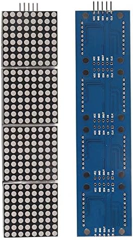 Организаторът 2 елемента MAX7219 Точков Матричен Модул за Arduino Микроконтролер 4 в 1 Дисплей с 5pin линия (син)