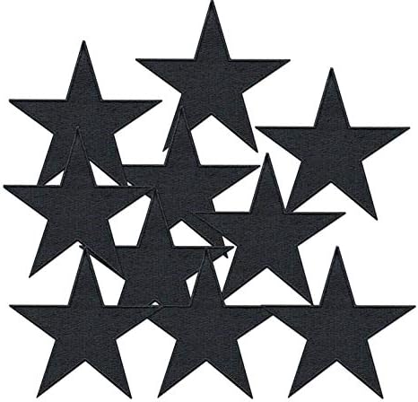 Ютия на патчах - Черна звезда Кръпка 10 бр Ютия Върху Кръпка Бродирана апликация Звезда (1,96 x 1,96 инча) S-10