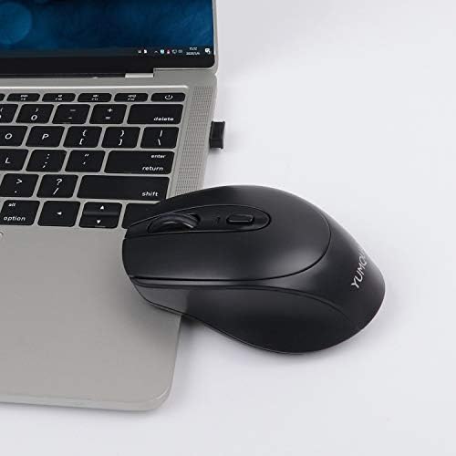 YUMQUA SB222-W Wireless Mouse 2 Pack, Оптична Тиха Компютърна Мишка 2.4ghz с нано-USB-приемник, 3 Регулируеми DPI(до 1600), Безжична Мишка за Преносим КОМПЮТЪР, Настолен Компютър