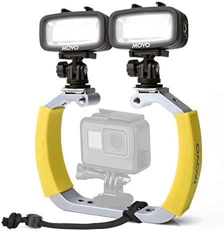 Movo Diving Голям Пакет с 2 Waterproof LED Светлини - Съвместим с GoPro HERO3, HERO4, HERO5, HERO6, HERO7, HERO8 и DJI