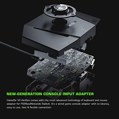 GameSir VX AimBox Игрова Конзола Клавиатура и мишка Адаптер Кабелна Връзка Converter е Съвместим с Nintendo Switch/Xbox Series X, Xbox One, PS4