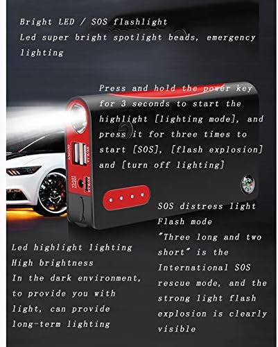 18000mAh външна батерия, Автомобили на Спешна Пусковая Мощност, за Банката Капацитет Съвместими Банки Зарядно устройство Led светлини (4 бр.),Умна версия,18000 mAh