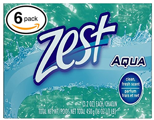 Zest 8-Bar Bath Size Soap, Аква, 4 грама на бар, 8 бара, 32 грама