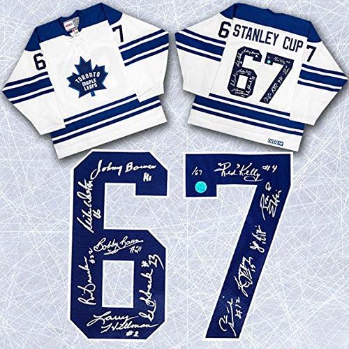 1967 Toronto Maple Leafs 11 Player Team Signed White Stanley Cup CCM Jersey /67 - Autographed NHL Jerseys