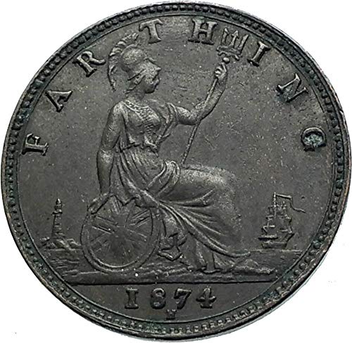 1874 неизвестен 1874 ВЕЛИКОБРИТАНИЯ Великобритания Великобритания КРАЛИЦАТА на ВИКТОР монета Добра Несертифицированная