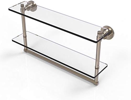 Allied Brass WS-2TB/22 Washington Square Collection 22 Inch Two Tiered Integrated Towel Bar Glass Срок, Antique Pewter