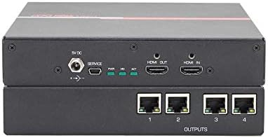 Hall Research ULTRA-V-4S 1x4 дървен материал 4K UHD HDMI Splitter/Удължител (предавател) Над 1 CAT6 до 100м/328ft