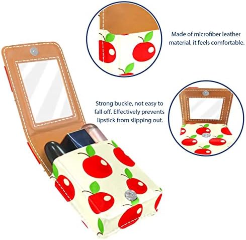 Червени Плодове, Ябълки Модел Мини козметични чанти за Червило на Тръбата Кожена Притежателя Червило Калъф