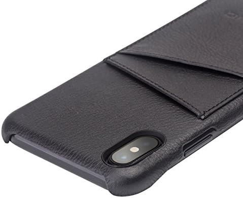 Калъф за iPhone X делото от естествена кожа с притежателя на визитка [ Premium Leather ] ултра тънък, мек кожен калъф
