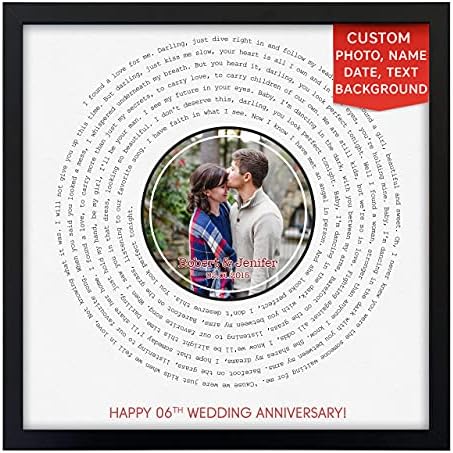 SANTANNA Personalized Music Song Record Anniversary Prints, Customized Photo Text Wall Art Decoration for Him Her Couple
