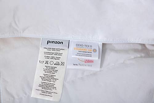 Brand - Pinzon All-Season Ultra Soft Down Comforter Duvet Insert, Памук, Средна топлина за целия сезон - Бяло, цар