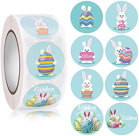 500 Опаковане. Декоративни Великденски Етикети на Великден Бъни Яйце Етикети за Изкуство DIY Занаят Списание Бележки Наръчник за Опаковане на Подаръци