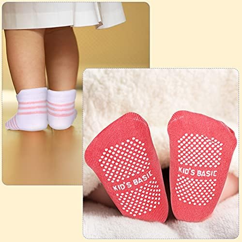 12 Двойки На Бебешки Нескользящие Чорапи Чорапи За Деца С Гърчове, За Младенческих Деца Малки Момичета Момчета