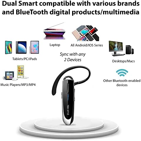 Слушалката е Съвместима с Samsung Galaxy S21/Ultra/Plus/S21+ 5G in Ear Bluetooth 5.0 Безжична слушалка, IPX3 Водоустойчив, 24 Двойни микрофони, Двойно намаляване на шума (черен/сребърен)