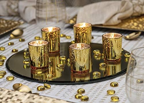 KISCO СВЕЩИ Обетные Свещи с Притежатели на 24-Pack 10 Часа | Златното Декоративно Стъкло Начало Декор | Красива Всекидневна, Кухня, Баня Осветление на Помещението | Тайният