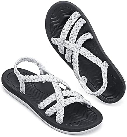 Xhwyf Женски удобни Пешеходни сандали с извита подкрепа, Дамски Спортни Пешеходни Сандали, подходящи за плажа/басейна/Круиз/Пътуване/сватба