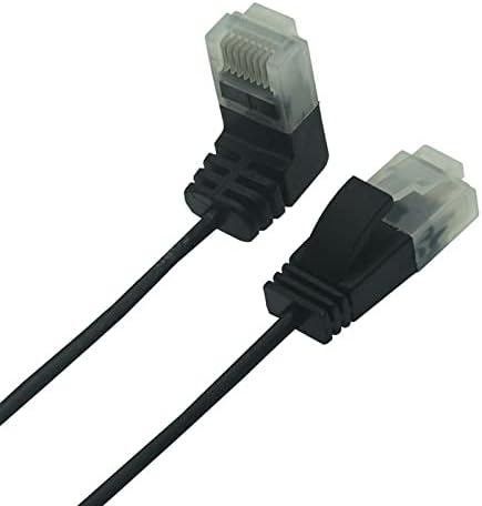 UTP RJ45 Мрежов кабел Тънък Ethernet кабел RJ-45 Cat7 6 LAN Ултра Тънък Кабел за Cat6 Съвместим Пластир кабел 90 градуса под прав ъгъл (дължина на кабела : 200 см, цвят : Cat6-Up)