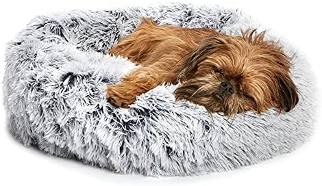 Легло за кучета BarkBox, 2-в-1 Memory Foam Donut Cuddler Куче и Котка Легло, Успокояващ Ортопедичен Става Релеф Кожа Кутия