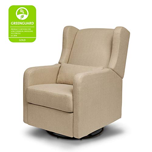 Carter's by DaVinci Arlo Recliner and Swivel Планер in Performance Khaki Linen, Water Repellent & Stain Resistant, Greenguard
