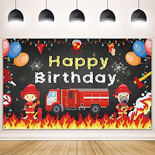 Пожарната Рожден Ден на Доставка Украса на Пожарната Тема Фон Фон Банер за Момчета Момичета Рожден Ден Полза на Пожарникар