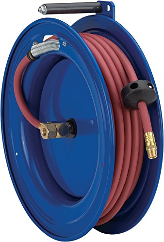 Coxreels SL19L-M450 Spring Rewind Hose Reel for air/water/oil: 1/2 I. D., 50' маркуч, 2500 PSI, лявото планина, средно