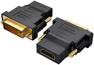 Адаптер HDMI към DVI, CableCreation [2-Pack] Двупосочни HDMI Мъжки към DVI Женски Конвертор, 1080P DVI към HDMI Conveter,