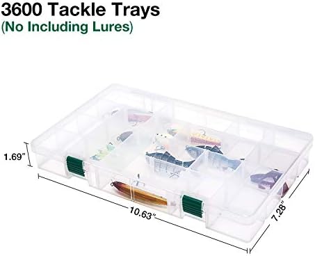 Piscifun Тави За Риболовни Принадлежности, Пластмасови Прозрачни Кутии За Съхранение на Риболовни Принадлежности с Подвижни