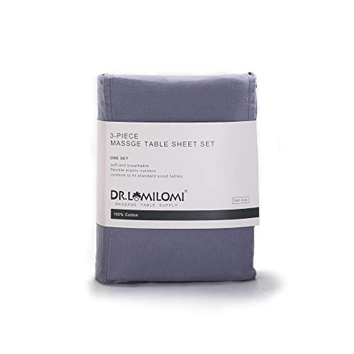 DR. LOMILOMI Premium 3-Piece Cotton Flannel Sheet Set for Massage Tables, Включва в себе си Плоска чаршафа, приталенную