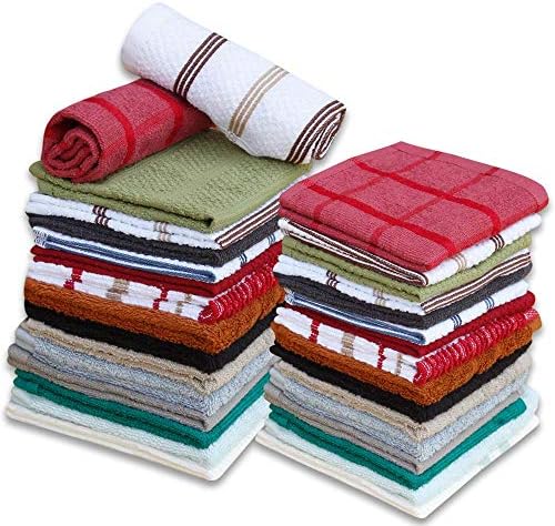 Livingtex Highly Absorbent, Soft, and Cotton - 24 Pack (Multicolor) Washcloth / Wash-Towel / Face Towel - (12X12) (Multicolor)