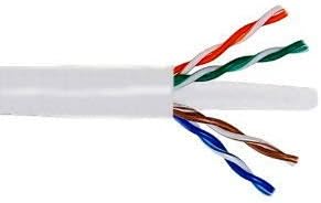 Kentek 1000 Фута FT CAT6 UTP Плътен Съраунд кабел 24 AWG 550 Mhz Категория 6 Неекранирана Усукана Двойка PVC Яке Ethernet