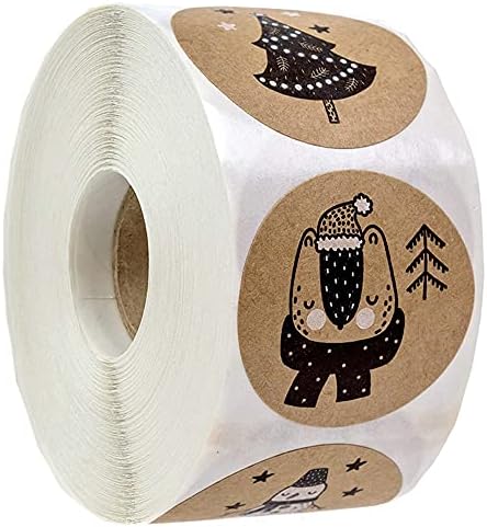 SIGNABOT 1000Pcs 6 Дизайни Коледна Тема за Печатане на Етикети, Етикети за направи си САМ Подарък за Печене Пакет Плик